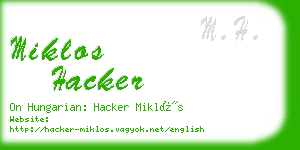 miklos hacker business card